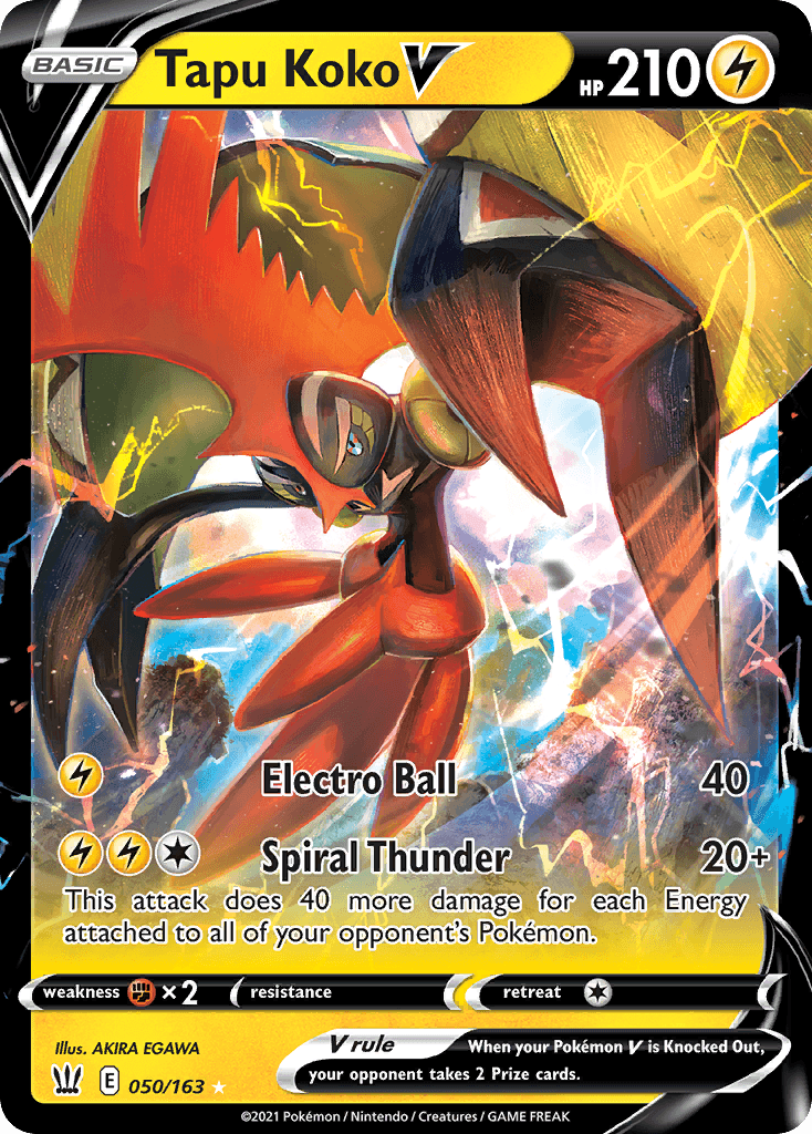 Tapu Koko V z edície Battle Styles, karta č.50