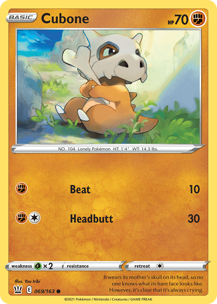 Cubone z edície Battle Styles, karta č.69