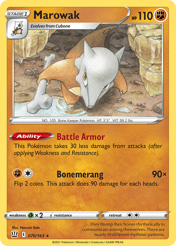 Marowak z edície Battle Styles, karta č.70