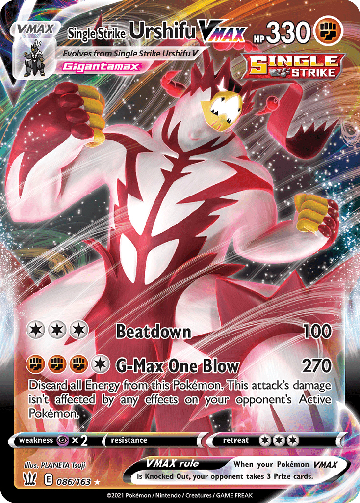 Single Strike Urshifu VMAX z edície Battle Styles, karta č.86