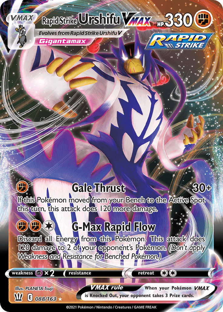 Rapid Strike Urshifu VMAX z edície Battle Styles, karta č.88