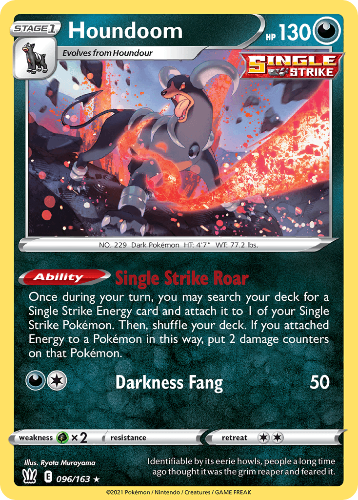 Houndoom z edície Battle Styles, karta č.96
