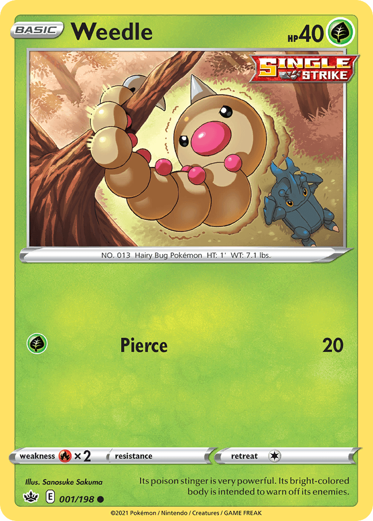Weedle z edície Chilling Reign, karta č.1