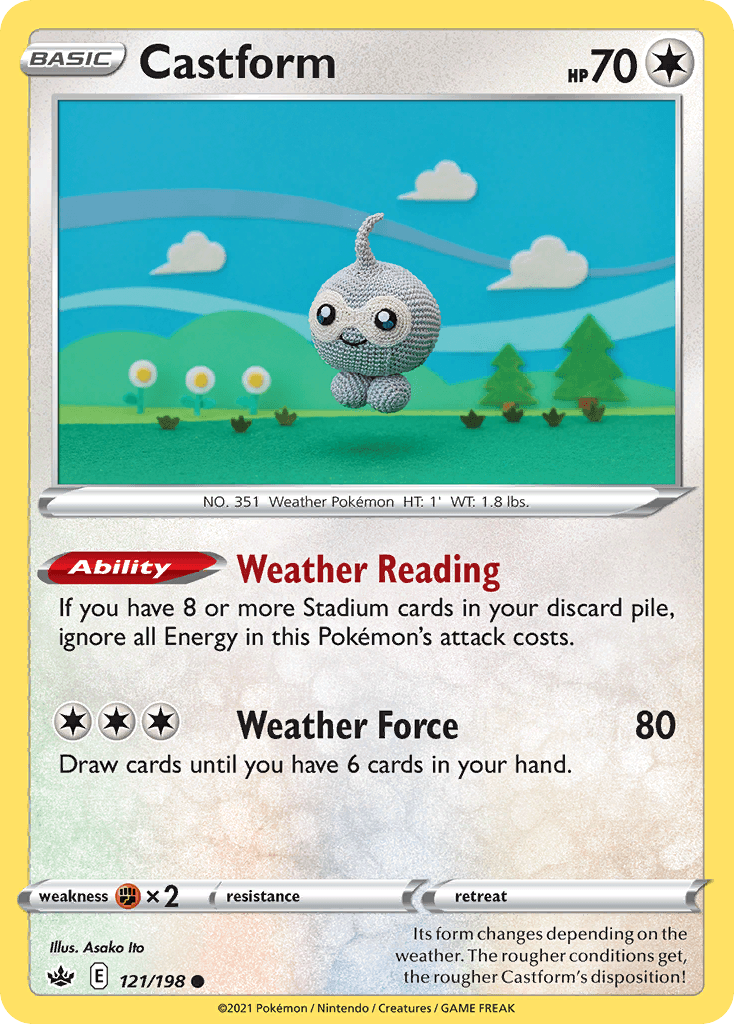 Castform z edície Chilling Reign, karta č.121
