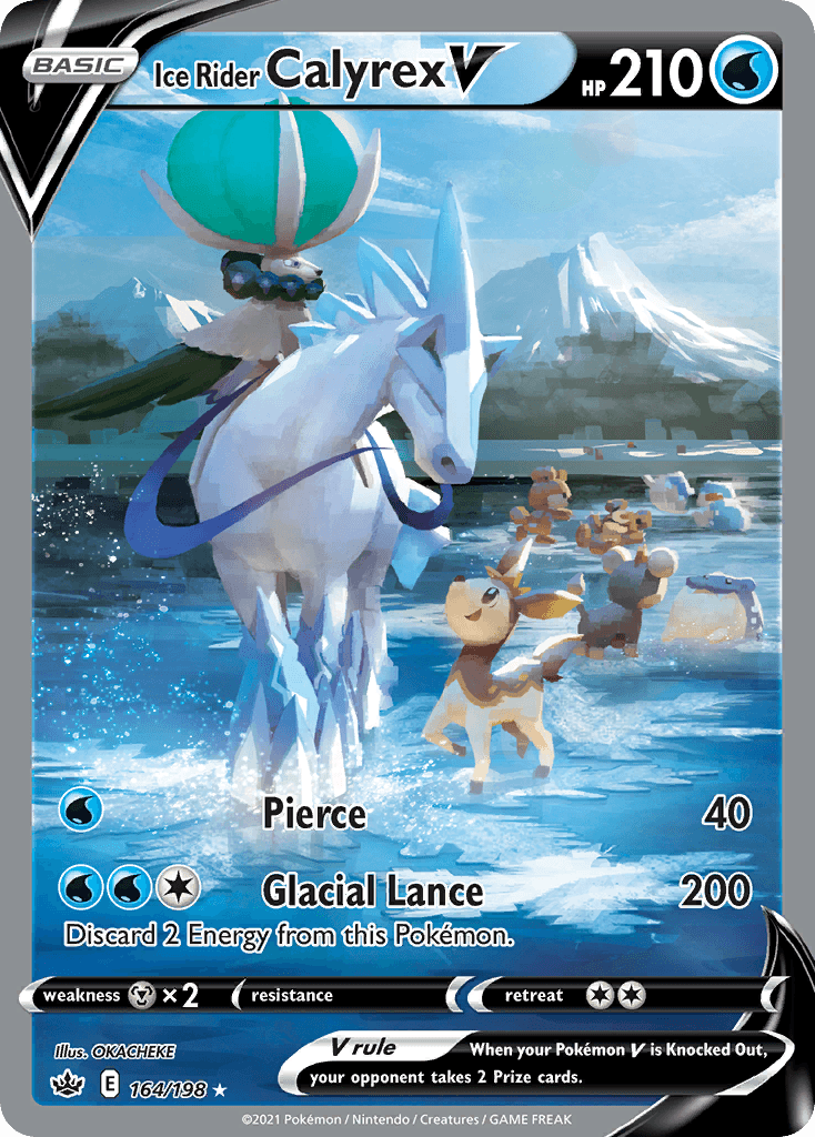 Ice Rider Calyrex V z edície Chilling Reign, karta č.164