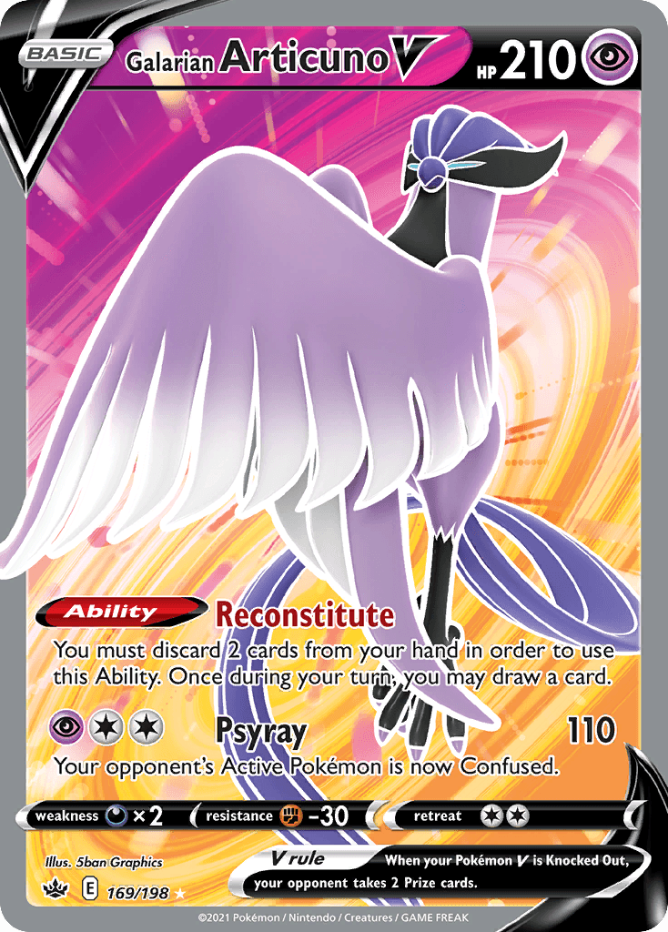 Galarian Articuno V z edície Chilling Reign, karta č.169
