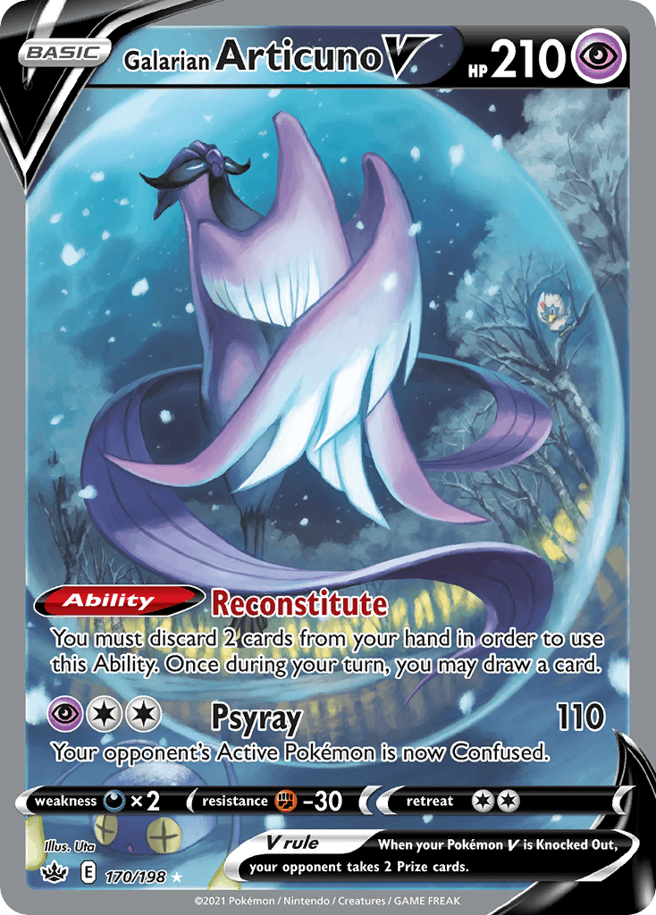 Galarian Articuno V z edície Chilling Reign, karta č.170