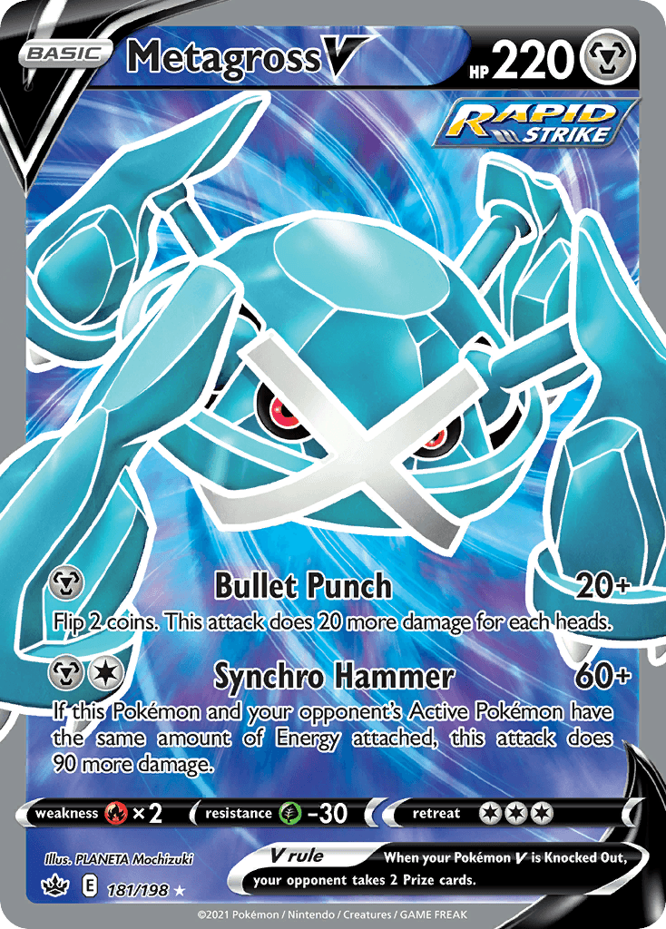 Metagross V z edície Chilling Reign, karta č.181