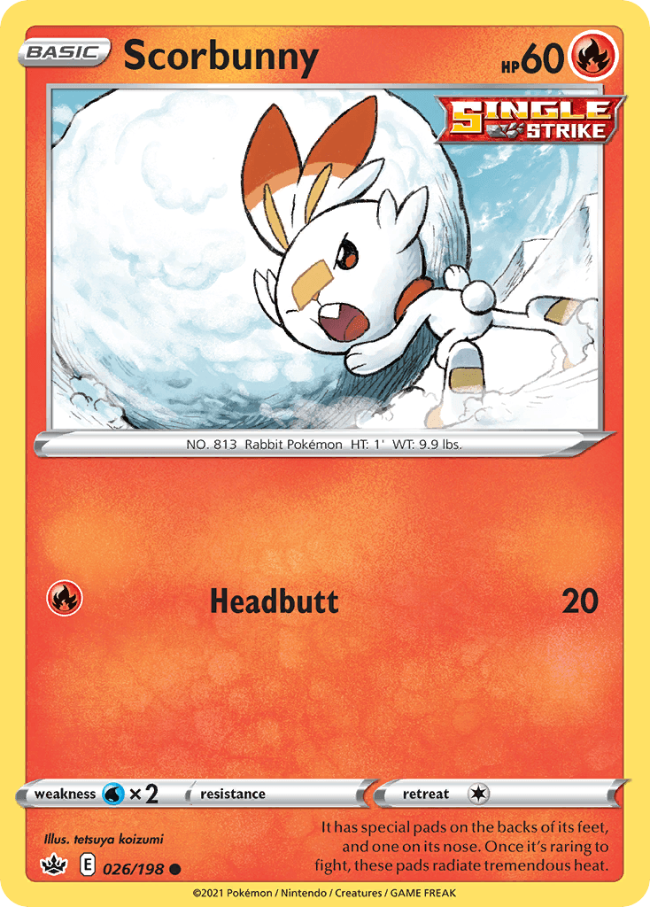 Scorbunny z edície Chilling Reign, karta č.26