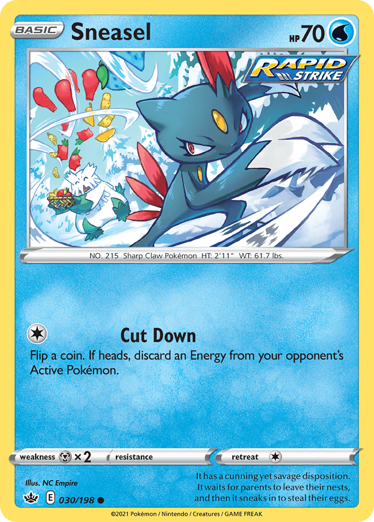 Sneasel z edície Chilling Reign, karta č.30