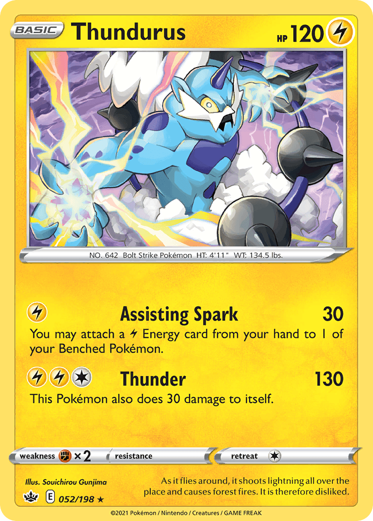 Thundurus z edície Chilling Reign, karta č.52