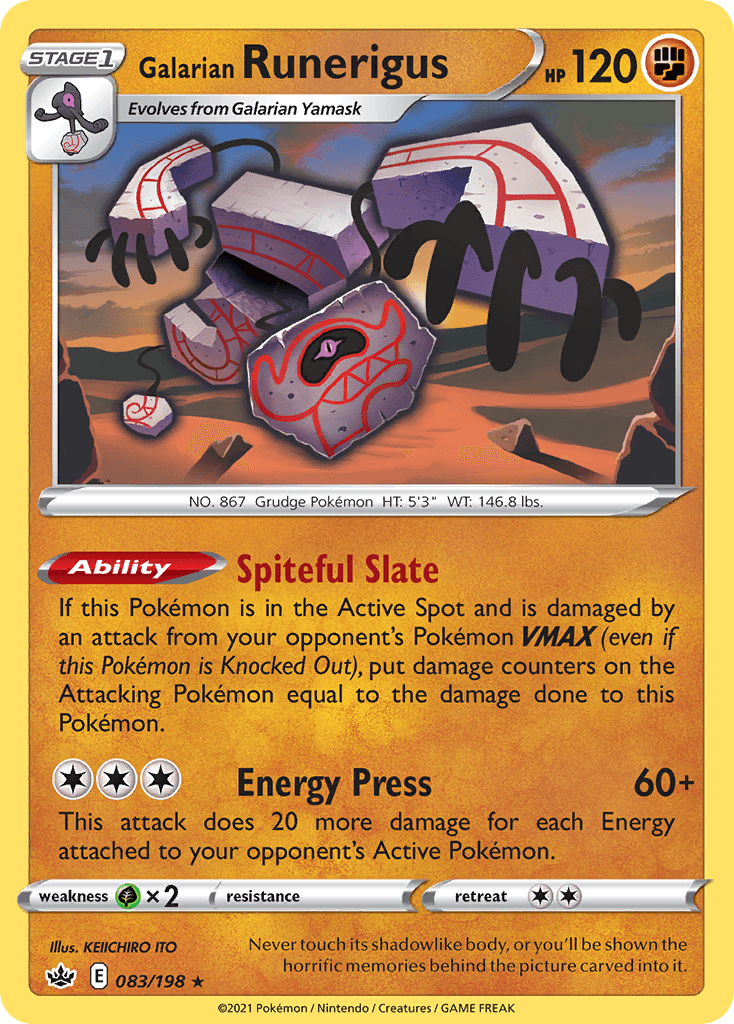 Galarian Runerigus z edície Chilling Reign, karta č.83