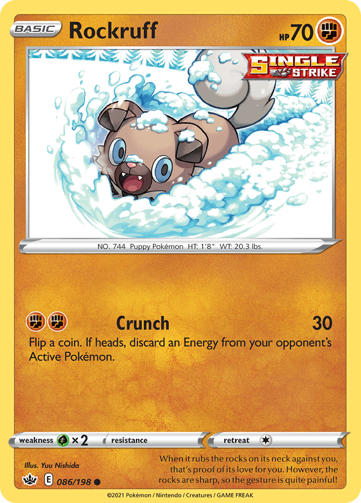 Rockruff z edície Chilling Reign, karta č.86