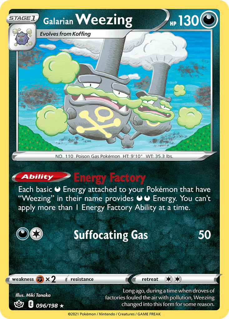 Galarian Weezing z edície Chilling Reign, karta č.96