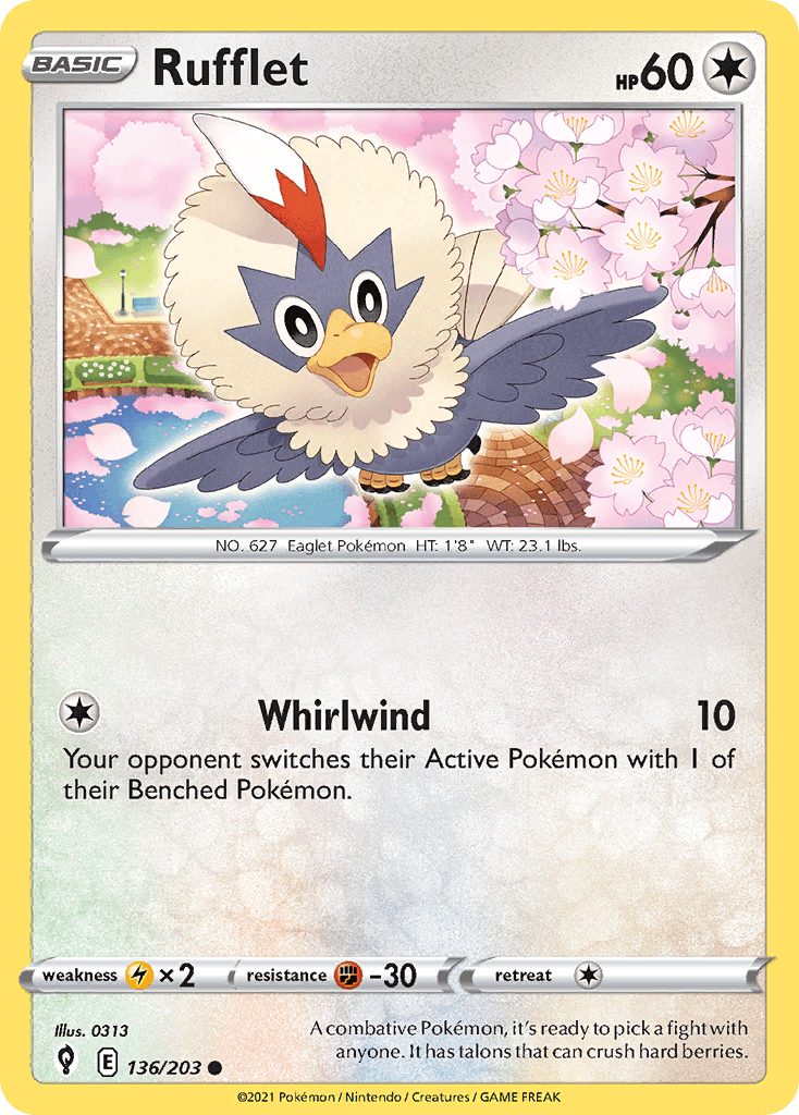 Rufflet z edície Evolving Skies, karta č.136