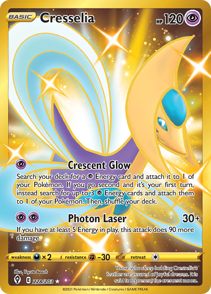 Cresselia z edície Evolving Skies, karta č.228
