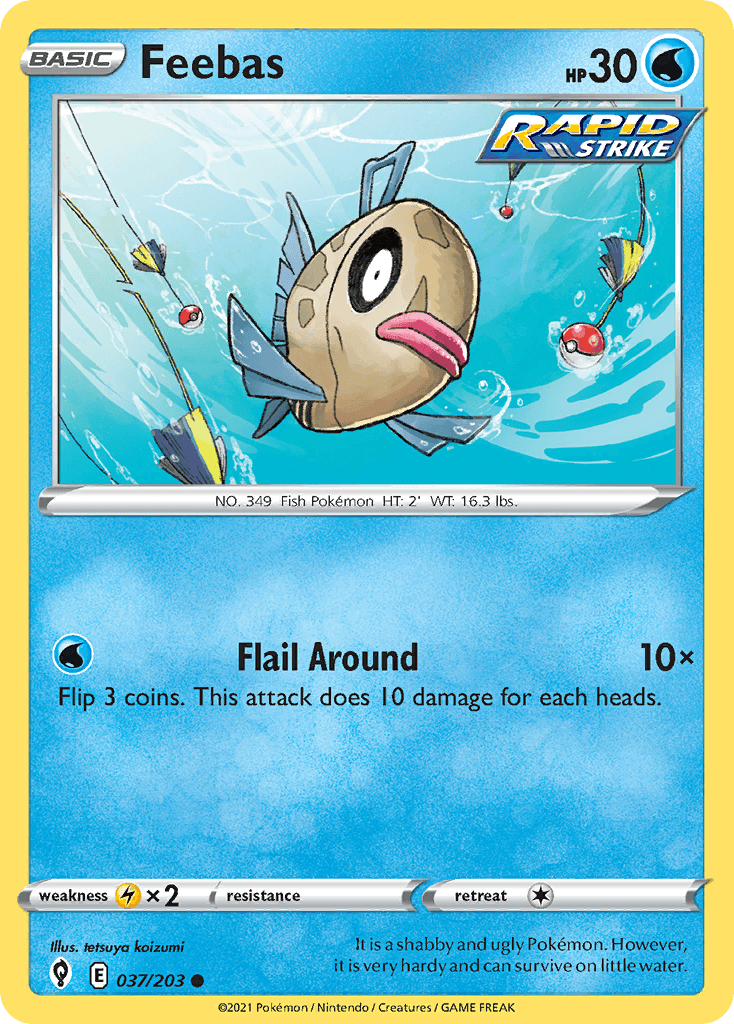 Feebas z edície Evolving Skies, karta č.37