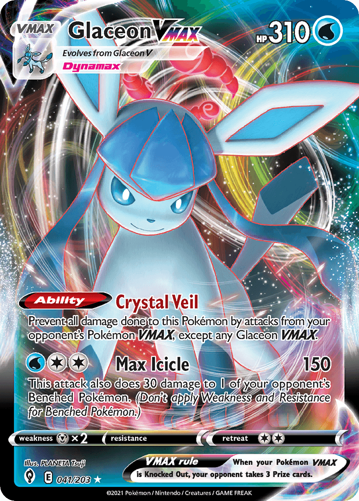 Glaceon VMAX z edície Evolving Skies, karta č.41