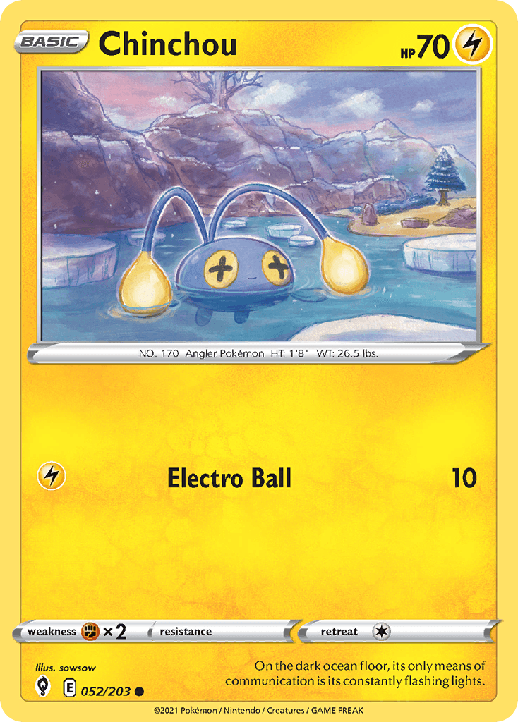 Chinchou z edície Evolving Skies, karta č.52