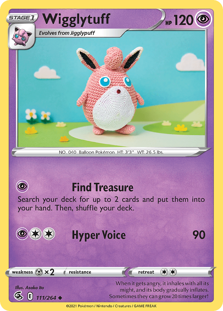 Wigglytuff z edície Fusion Strike, karta č.111