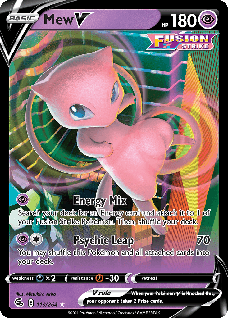 Mew V z edície Fusion Strike, karta č.113
