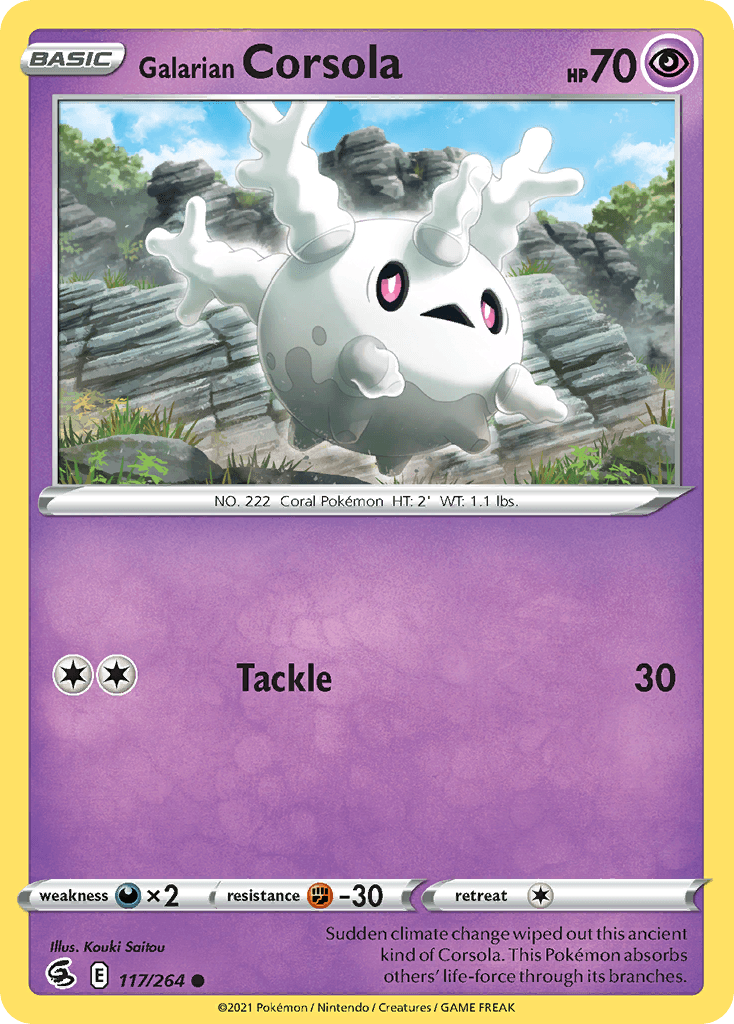 Galarian Corsola z edície Fusion Strike, karta č.117