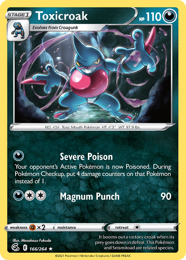 Toxicroak z edície Fusion Strike, karta č.166