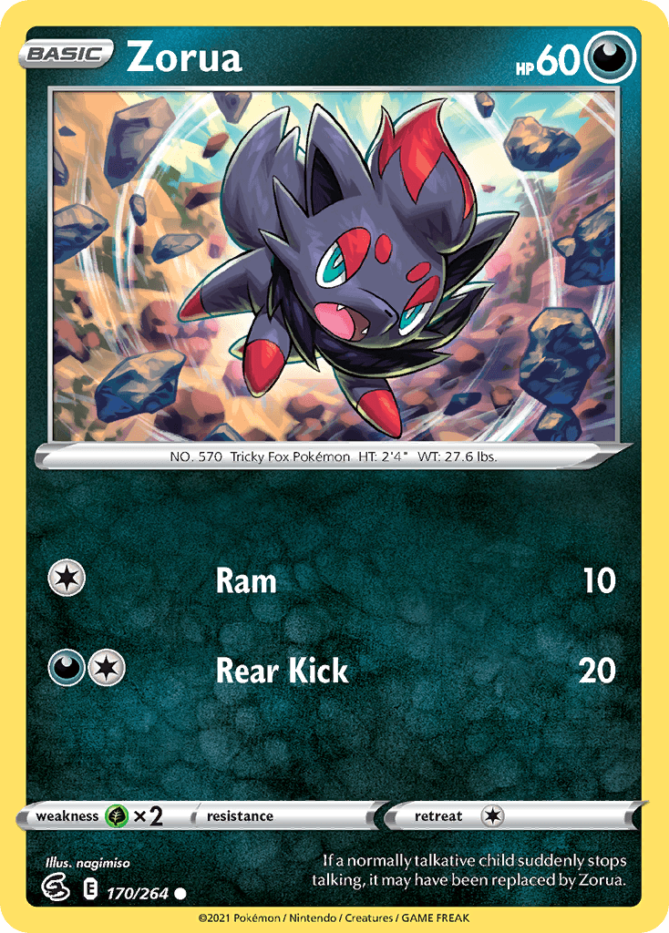 Zorua z edície Fusion Strike, karta č.170