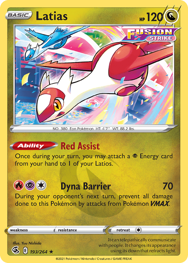 Latias z edície Fusion Strike, karta č.193