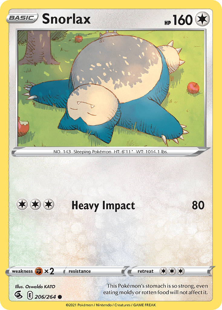 Snorlax z edície Fusion Strike, karta č.206
