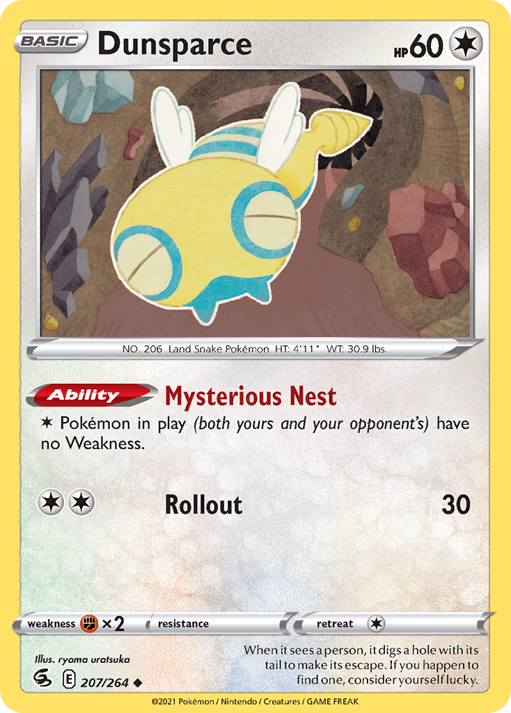 Dunsparce z edície Fusion Strike, karta č.207