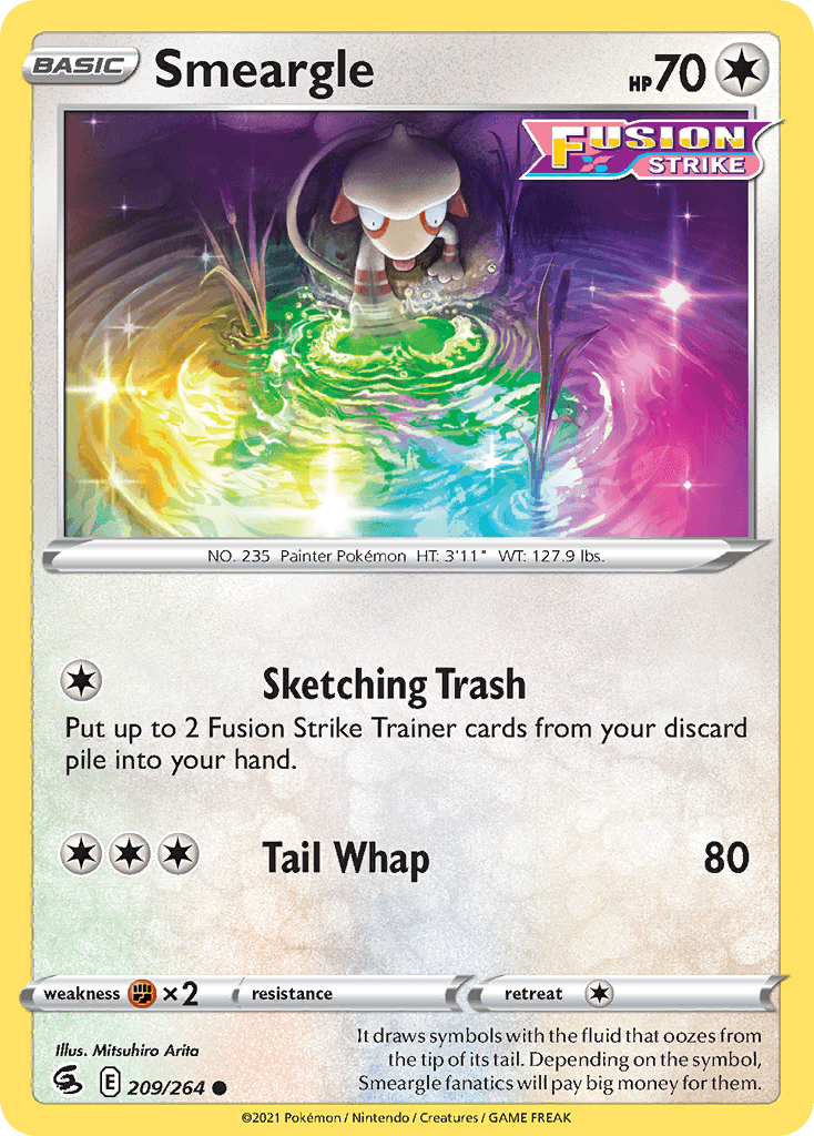 Smeargle z edície Fusion Strike, karta č.209