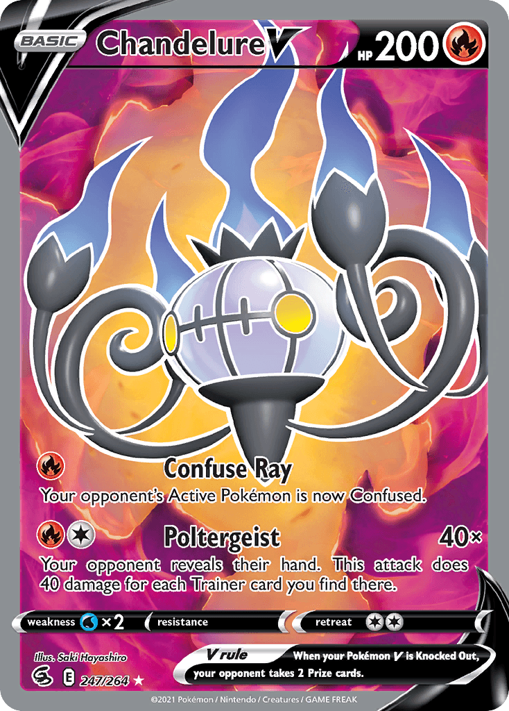 Chandelure V z edície Fusion Strike, karta č.247