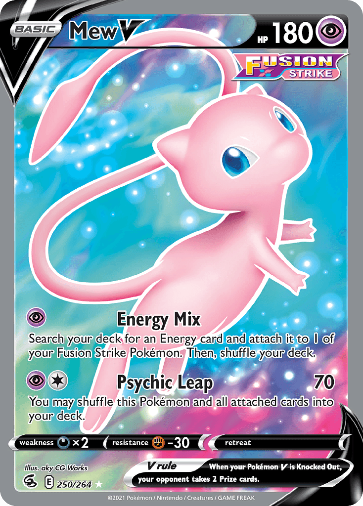 Mew V z edície Fusion Strike, karta č.250