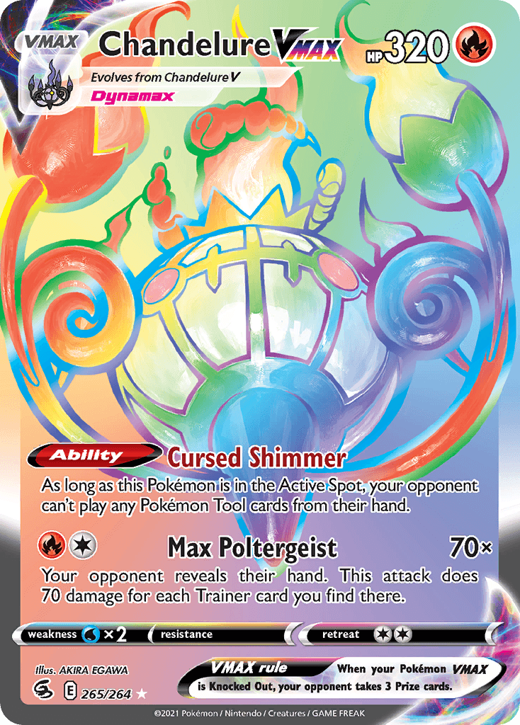 Chandelure VMAX z edície Fusion Strike, karta č.265