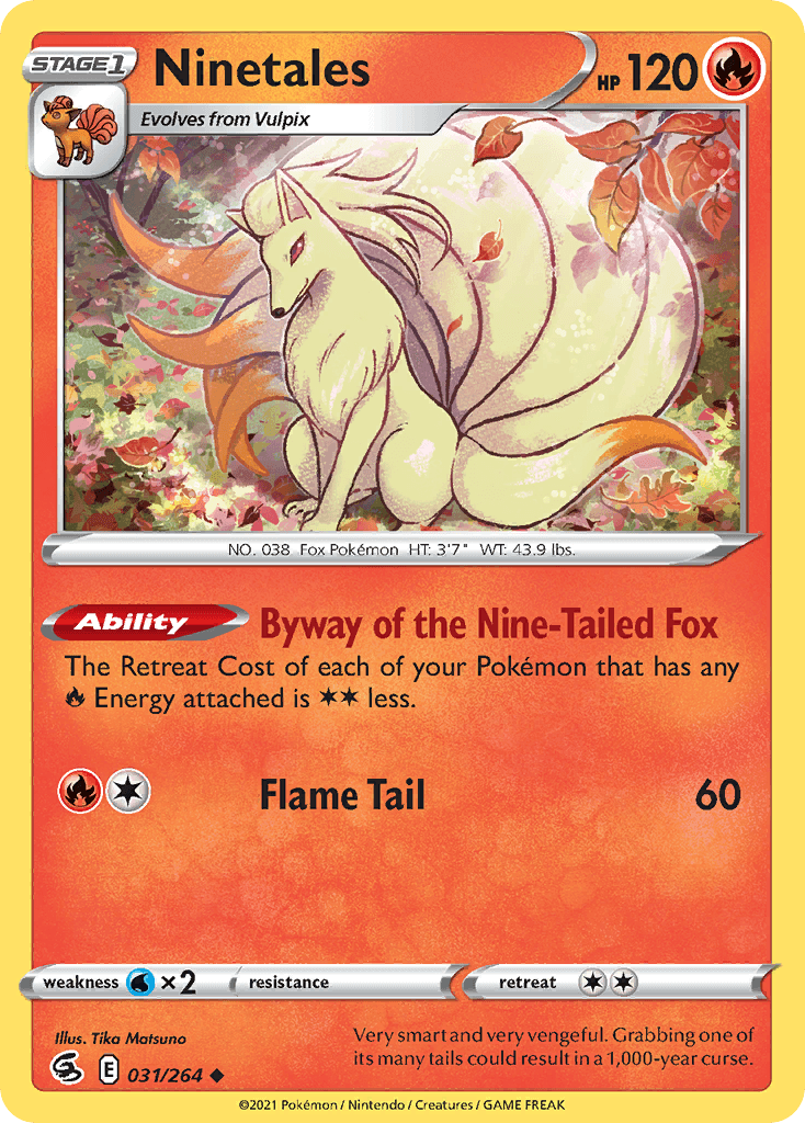 Ninetales z edície Fusion Strike, karta č.31