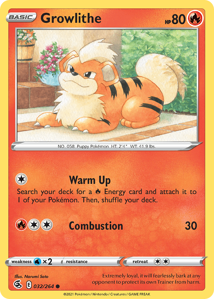 Growlithe z edície Fusion Strike, karta č.32