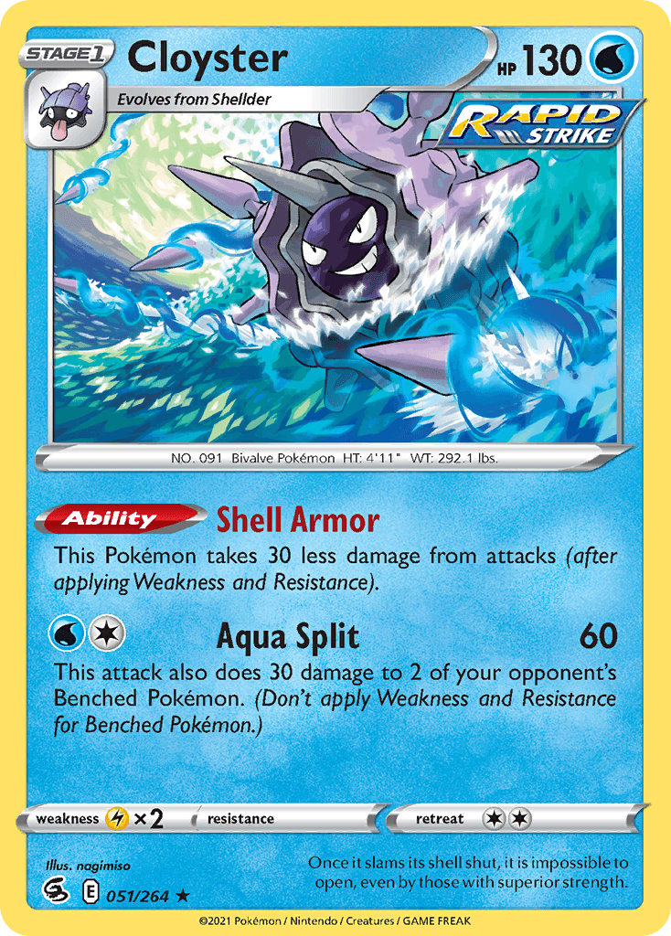 Cloyster z edície Fusion Strike, karta č.51