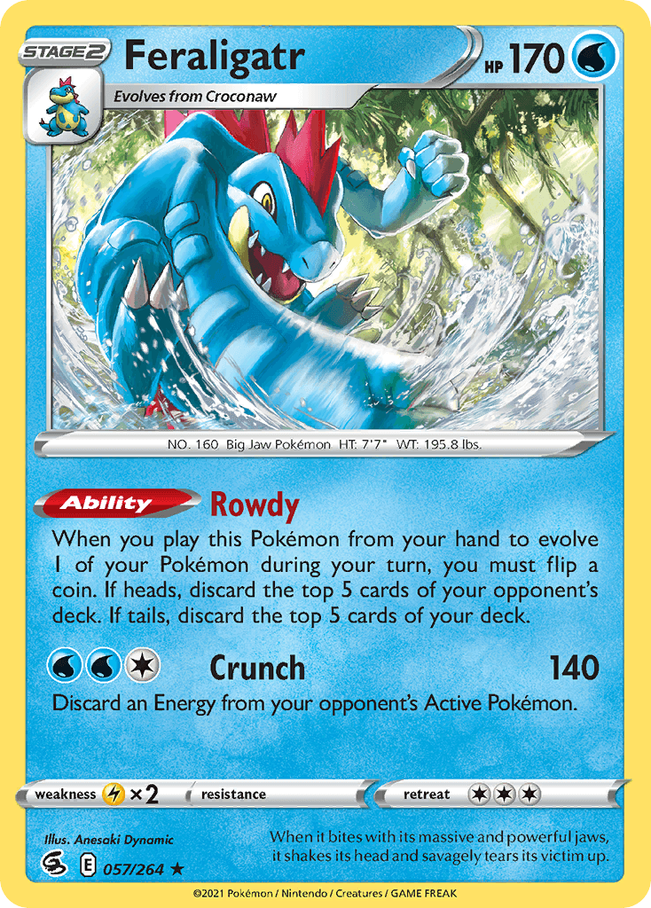 Feraligatr z edície Fusion Strike, karta č.57