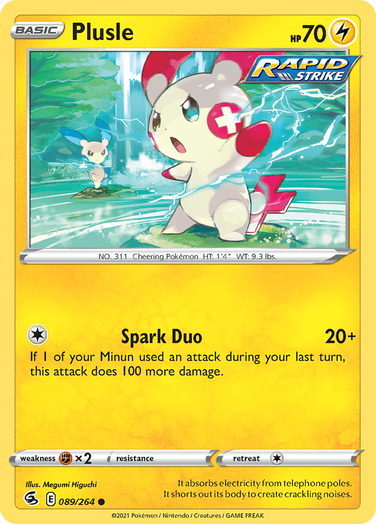 Plusle z edície Fusion Strike, karta č.89