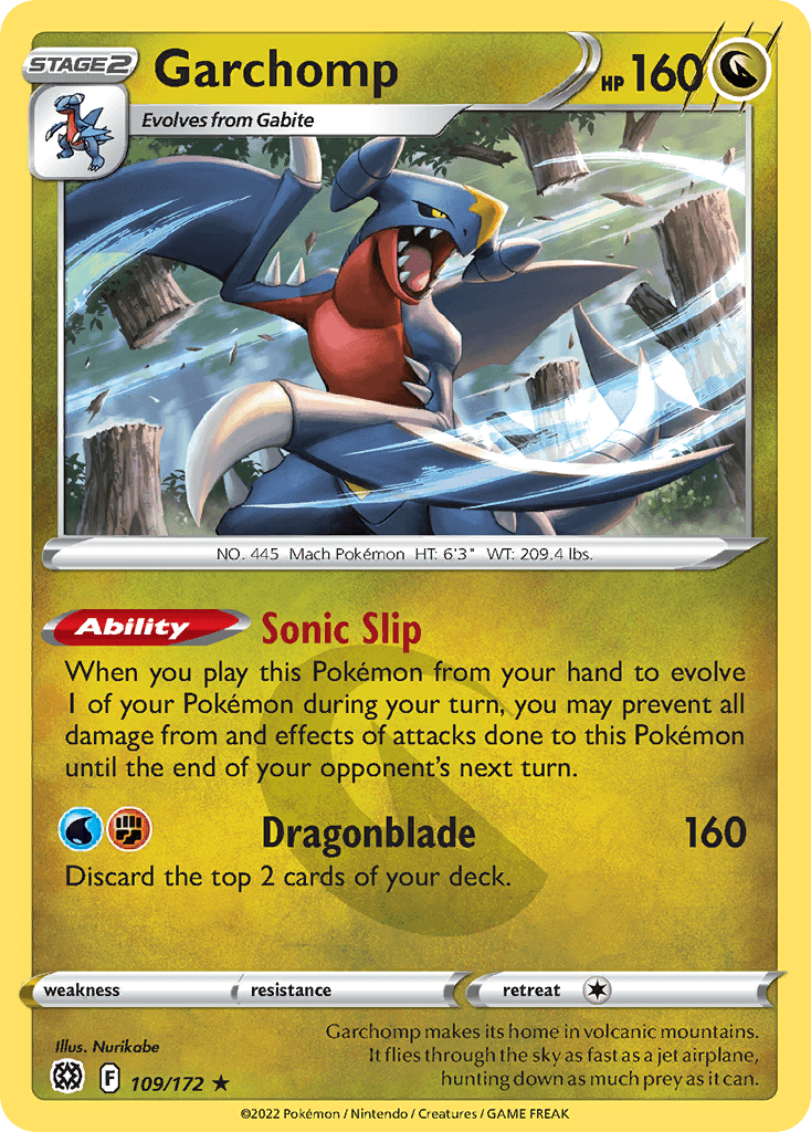Garchomp z edície Brilliant Stars, karta č.109