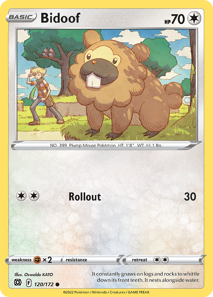 Bidoof z edície Brilliant Stars, karta č.120