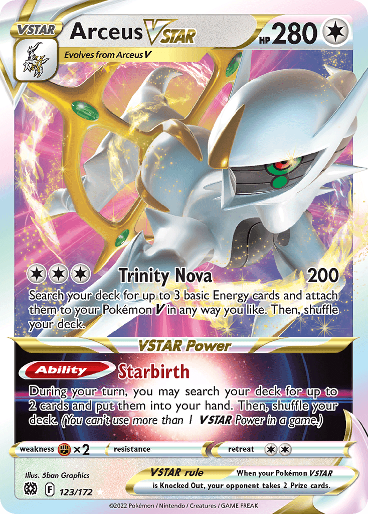 Arceus VSTAR z edície Brilliant Stars, karta č.123