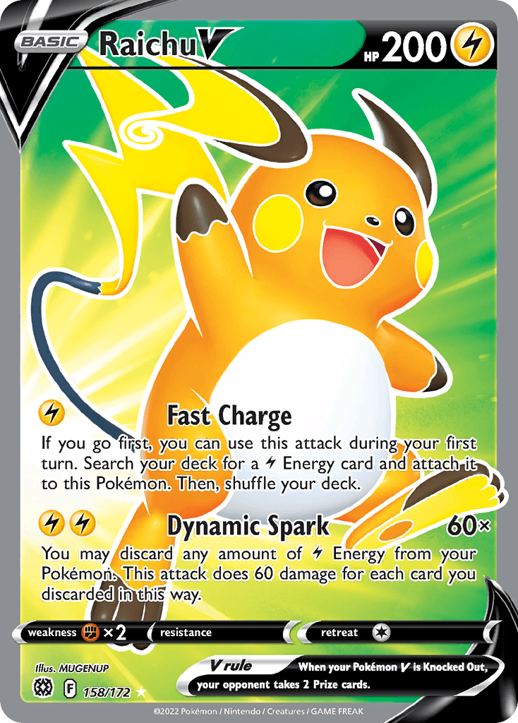 Raichu V z edície Brilliant Stars, karta č.158