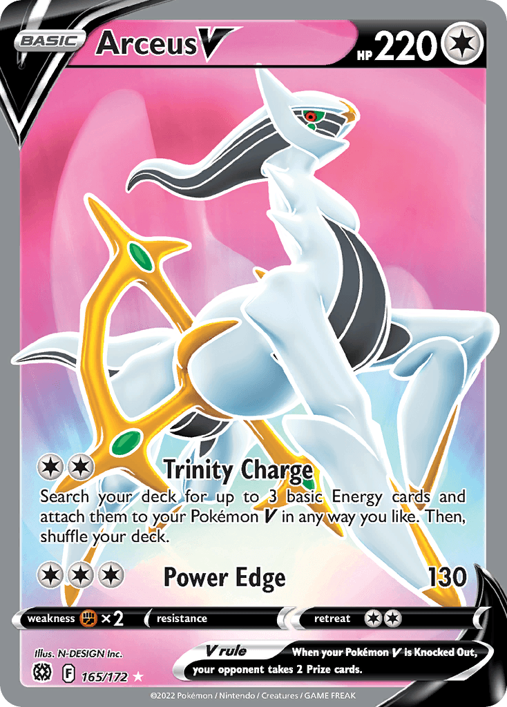 Arceus V z edície Brilliant Stars, karta č.165
