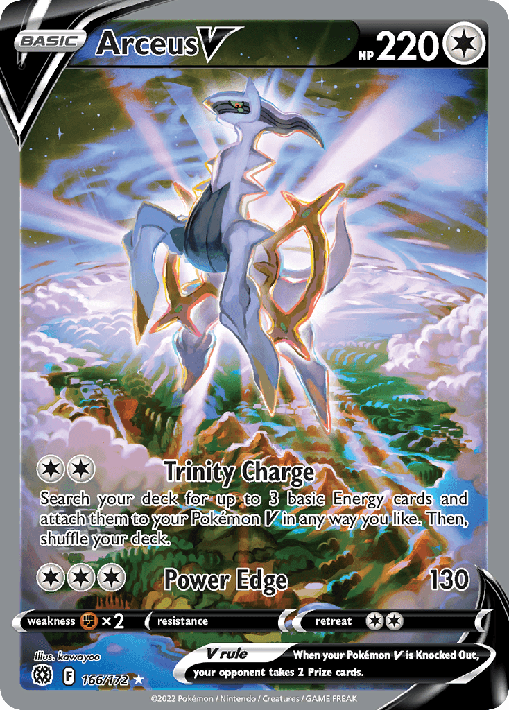Arceus V z edície Brilliant Stars, karta č.166