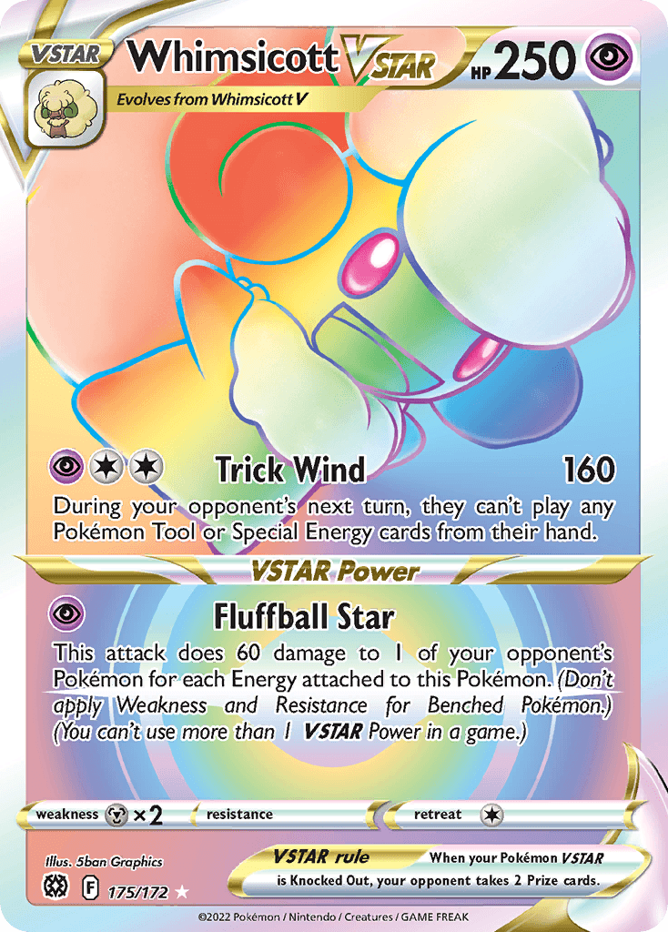 Whimsicott VSTAR z edície Brilliant Stars, karta č.175