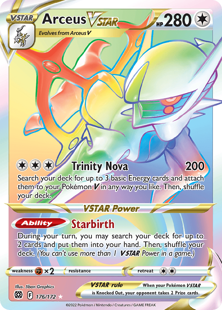 Arceus VSTAR z edície Brilliant Stars, karta č.176