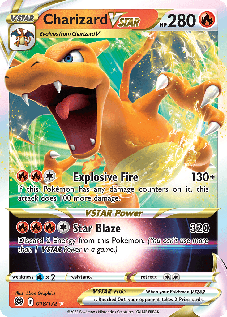 Charizard VSTAR z edície Brilliant Stars, karta č.18