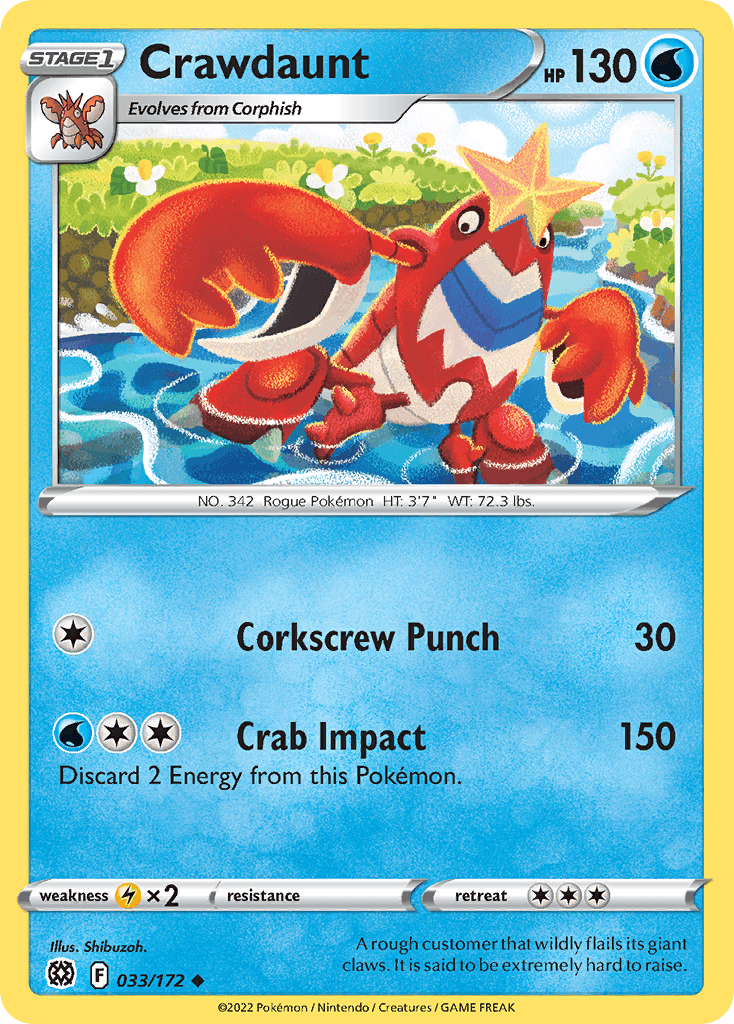 Crawdaunt z edície Brilliant Stars, karta č.33